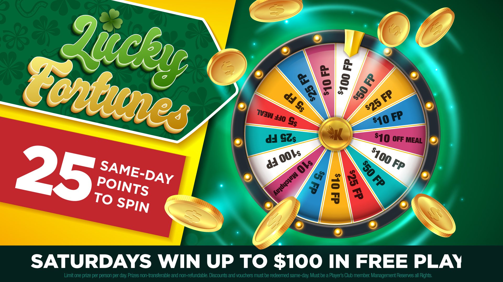 Lucky Fortunes Wheel 25 points Kiosk Promotion (TV)